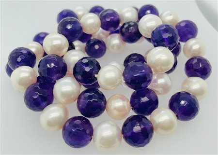 FILO DI PERLE & AMETISTE 100 CT - Z20906