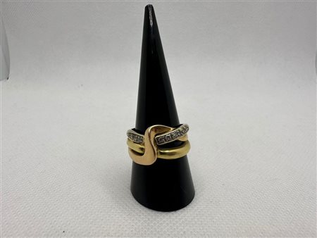 ANELLO IN ORO 18 K 7,77 GRAMMI CON DIAMANTI – MISURA 19 – STE54