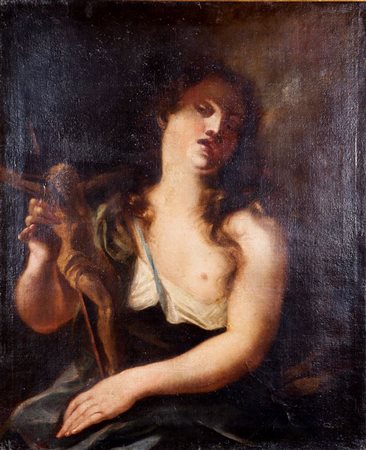 PITTORE ANONIMO DELL'800 "Maddalena penitente" 87x71 olio su tela