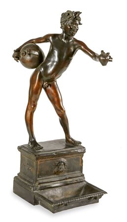 GEMITO VINCENZO Napoli 1852 - 1929 "L'acquaiolo" H. cm 54 scultura in bronzo...