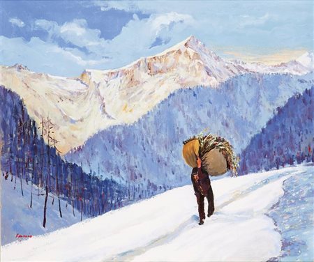 FASSIO CLAUDIO Santa Caterina di Rocca d'Arazzo (AT) 1946 "Inverno a Sauze...