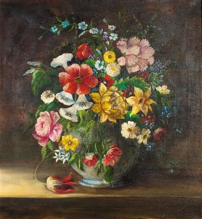 OPERTI ALBERTO Torino 1852 - 1935 "Fiori di campo" 1922 65x60 olio su tela...