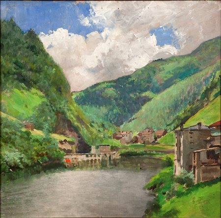 ROSSI ALBERTO Torino 1858 - 1936 "Rimasco (Valsesia) n. 4" 1930 circa 34x35...