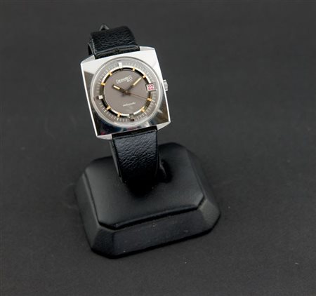 EBERHARD Solo tempo, di forma, anni '70 26x26 Cassa quadrata,in acciaio, in...