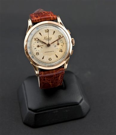 KALOS Cronografo capsulet a due contatori, anni '50 Diam 39 Cassa in tre...