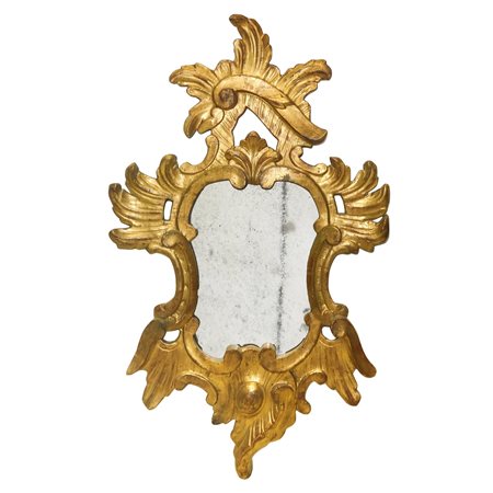 Specchiera in legno dorato e intagliato, 19° secolo 