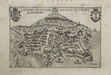 Incisione di Catania in Sicilia, patria di Sant'Agata clarissima, c.1650