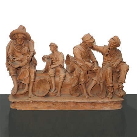 Olindo Scuto (Catlagirone 1921-2017)  - Scultura in terracotta acroma