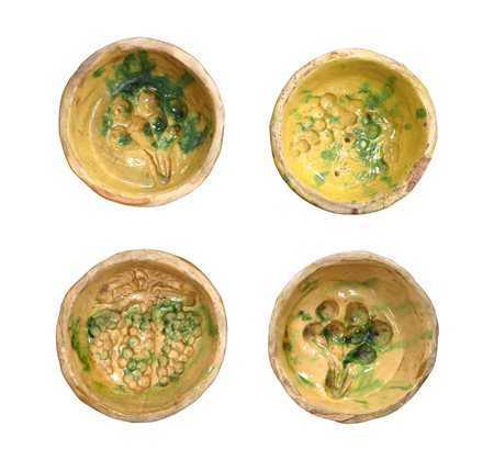 Gruppo di 4 formelle per mostarda