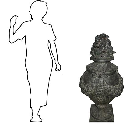 Vaso in cotto toscano patinato verde bronzo, Primi 20° secolo 