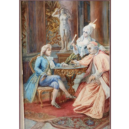 Cardinale che gioca a scacchi