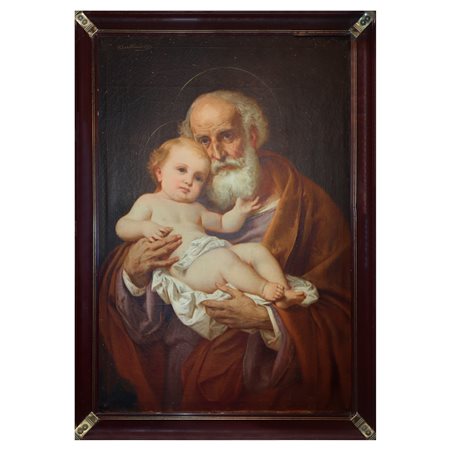 Giuseppe Bertini (Milano 1825-Milano 1898)  - S.Giuseppe con Bambino, Fine XIX