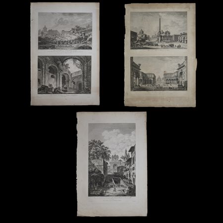 Pierre-Gabriel Berthault (1737-1831)  - N°3 Fogli incisioni Catania