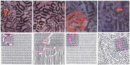 FANNA MARIAPIA RONCORONI (Milano, 1925) Composizioni 1990 lotto di 8 tecniche...