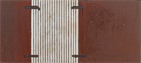 PIERO PIZZI CANNELLA (Roma 1955) Ferro battuto 1990 olio su tavola cm. 40x90...