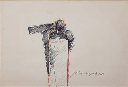 TANO FESTA (Roma, 1938 - 1988) Anassagora 1979 tecnica mista su carta cm....