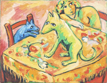 MIMMO GERMANA' (Catania, 1944 - 1992) senza titolo 1989 olio su tela cm....