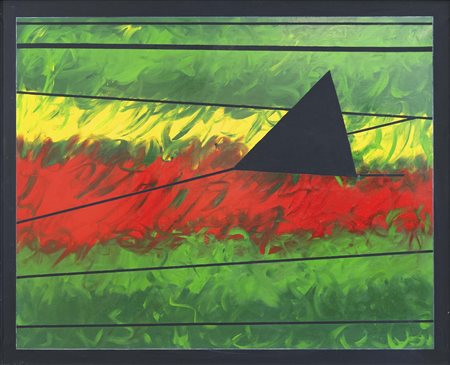 FRANCO ANGELI (Roma, 1935 - 1988) Apparizione orizzontale 1988 smalti a...