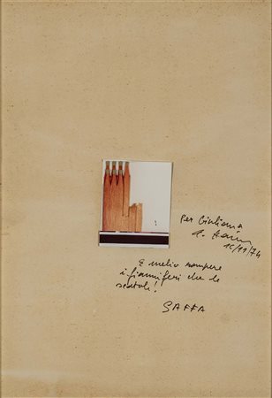 RAYMOND HAINS (Saint Brieuc, 1926 - 2005) Saffa 1974 tecnica mista e collage...