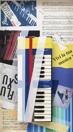 GIUSEPPE CHIARI (Firenze, 1926 - 2007) senza titolo tecnica mista, collage e...