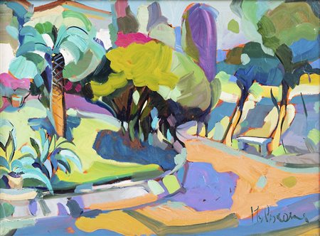 CLAUDIO MALACARNE (Acquanegra, 1956) Giardino a Sirmione 2000 olio su tela...