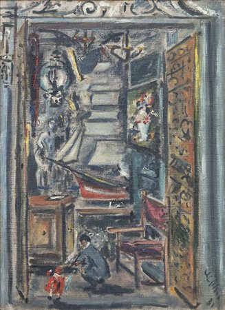 FILIPPO DE PISIS (Ferrara, 1896 - Milano, 1956) Bottega d'antiquario a Parigi...