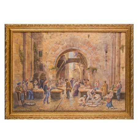 Francesco Rinaldi (1786-?), Il Portico d'Ottavia, Roma 1880