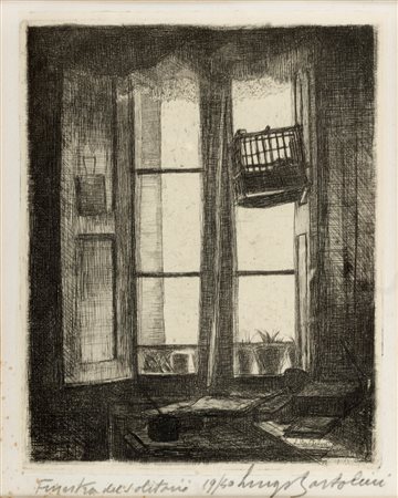 Luigi Bartolini (Cupramontana 1892-Roma 1963)  - La finestra del solitario, 1925