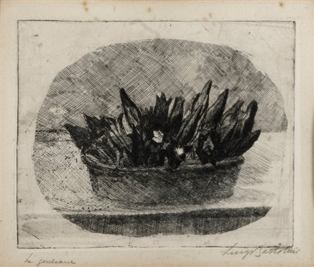 Luigi Bartolini (Cupramontana 1892-Roma 1963)  - Le genziane, 1937