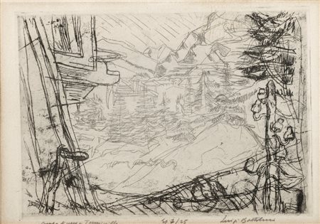 Luigi Bartolini (Cupramontana 1892-Roma 1963)  - Campo di neve a Terminillo