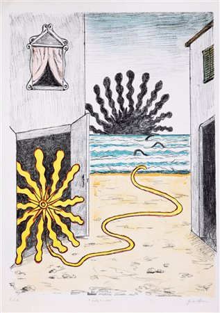 Giorgio de Chirico (Volos 1888-Roma 1978)  - Sole e mare, 1969