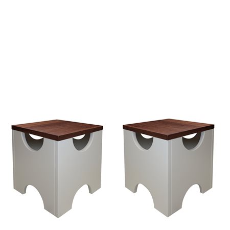 Ettore Sottsass per Poltronova - Coppia di sgabelli Dado T29, 60's