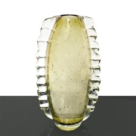 Barovier e Toso - Vaso in vetro di Murano  traslucido bullicante, 50s
