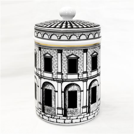 Piero Fornasetti - Barattolo in porcellana decoro Palladiana. Piero Fornasetti per Rosenthal