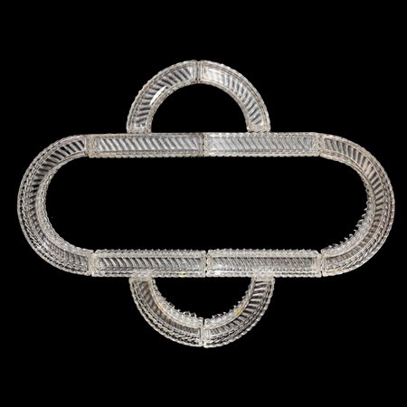 Baccarat - Surtout de Table, centrotavola in cristallo stampato composto da N. 10 elementi, giardino da tavola