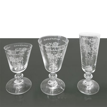 Servizio di bicchieri in cristallo , Pattern Massenet