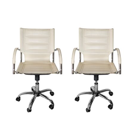 N° 2 poltrone pelle bianca, 70's