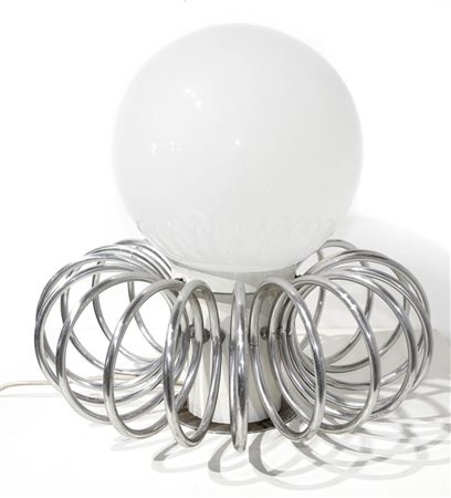 Espedia dis. Angelo Brotto - Lampada struttura con anelli di alluminio e vetro. , 70's