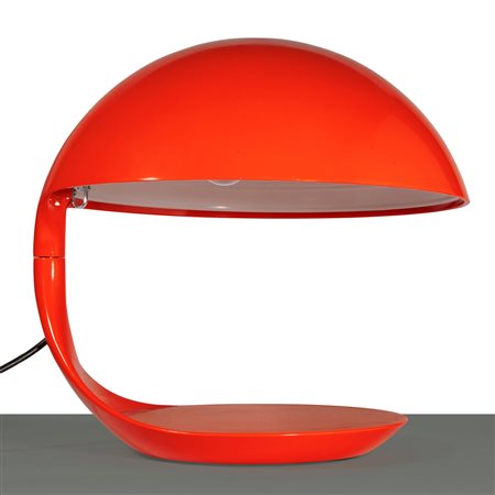Martinelli Luce (Lucca 1950)  - Lampada da tavolo Cobra rossa, 60's