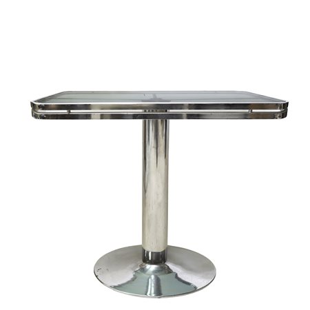Prod. Allegri - Tavolino console, struttura  in acciaio e vetro, 70's