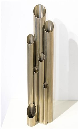 Elemento decorativo a canne cromate., 70's.