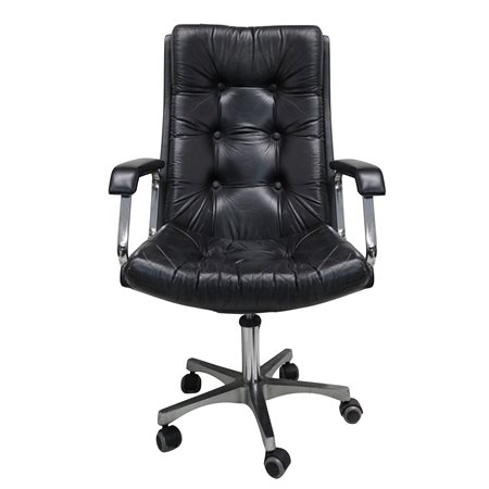 Poltrona presidenziale in pelle nera