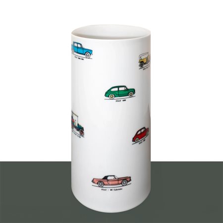 Rosenthal (1879)  - Vaso cilindrico con raffigurazioni di macchine d'epoca