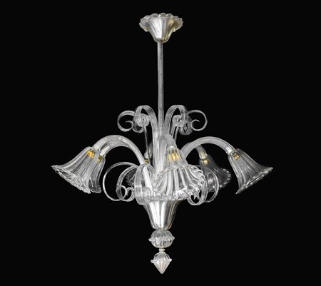 Lampadario in vetro Murano, 50s/70s