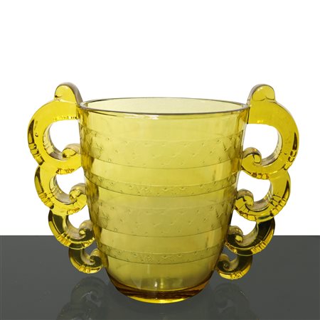 Pierre d'Avesn x Daum (1901-1990)  - Vaso nei toni dell'ambra, 1936