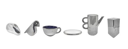 Gruppo di N.5 ceramiche argentate