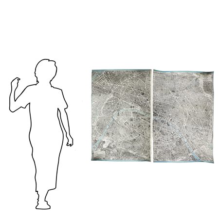 Gigante Piantina di Parigi, dettagliatissima., Dated 1966