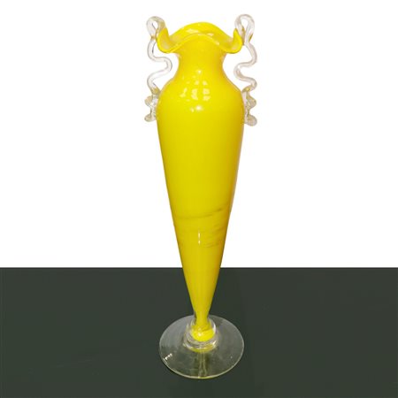 Vaso in vetro di Murano giallo