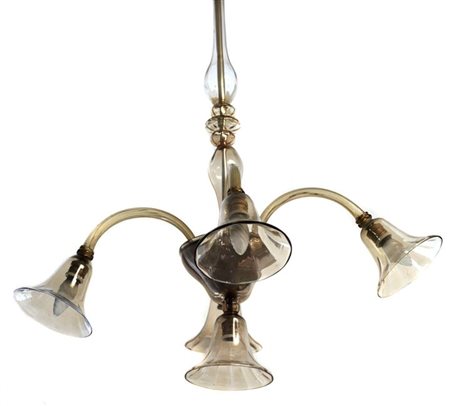 LAMPADARIO Lampadario a cinque luci in vetro di Murano h cm 97