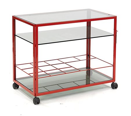 CASSINARI GIAN Zum Carrello porta vivande con telaio in metallo laccato rosso...